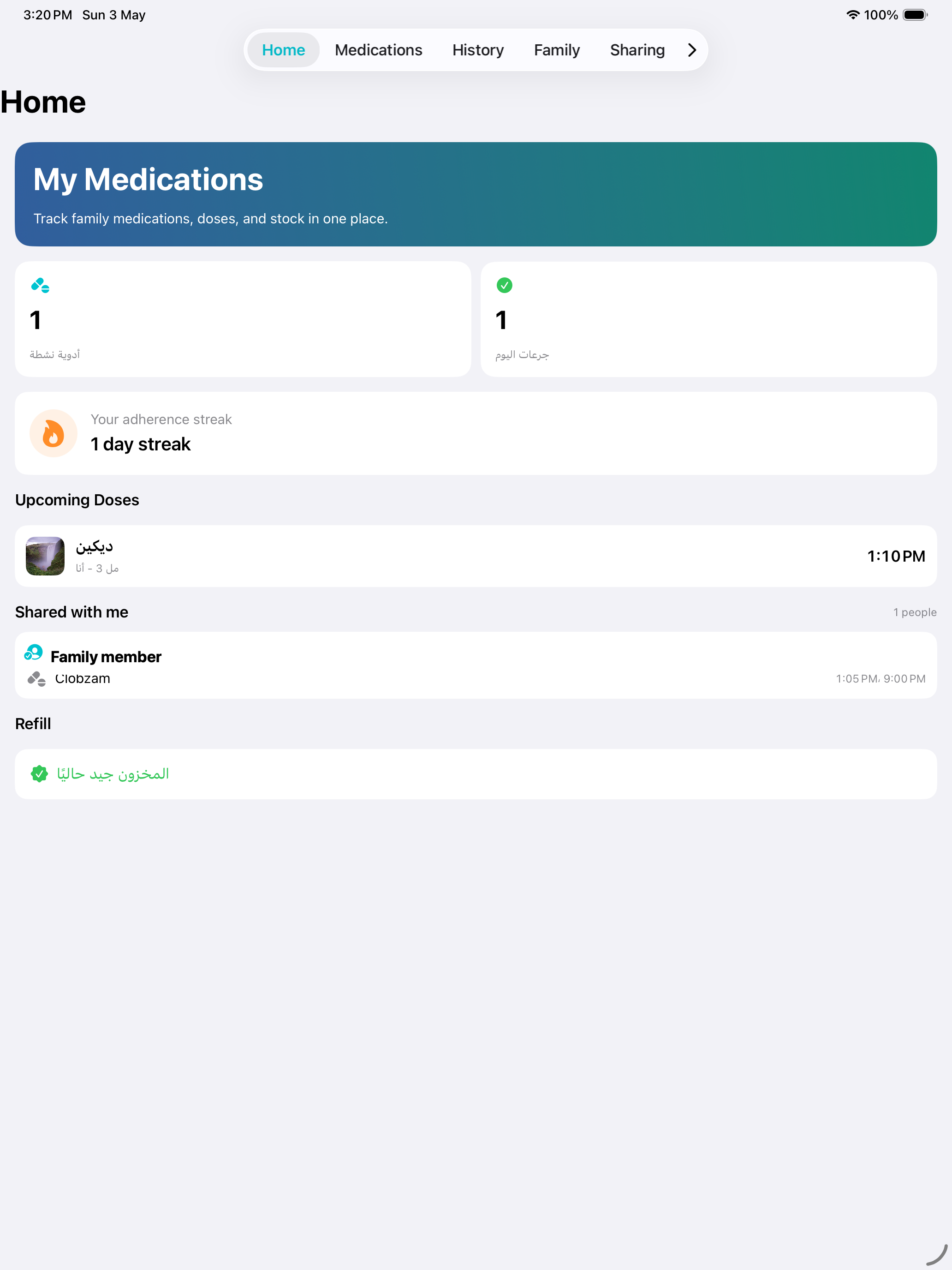 Adwiyati iPad screen